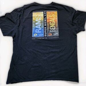 Super Bowl LVI Dueling Tickets LA Rams Cincinnati Bengals Fanatic Black Tee 2XL